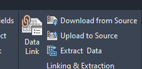 Bang Linking and Extraction tren tab Insert cua AutoCAD 2026