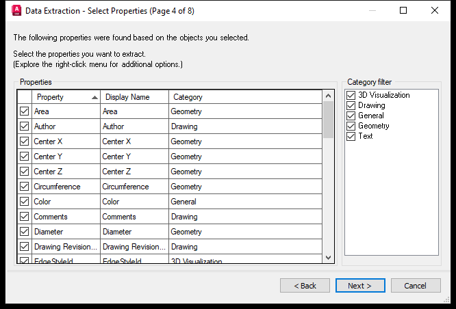 Trang 4 Select Properties voi khung Category filter