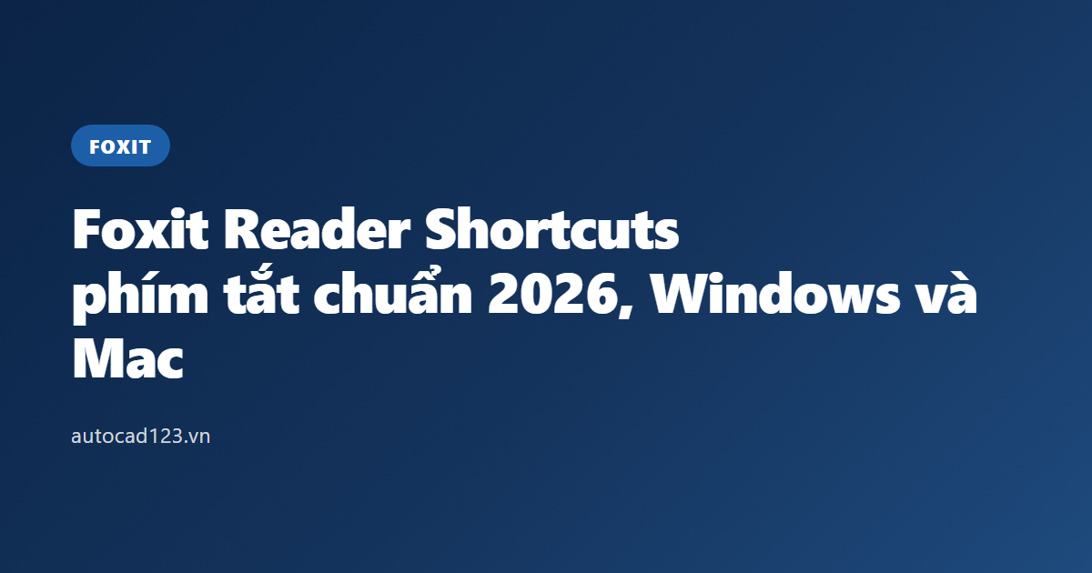 Foxit Reader Shortcuts: phím tắt chuẩn 2026, Windows và Mac
