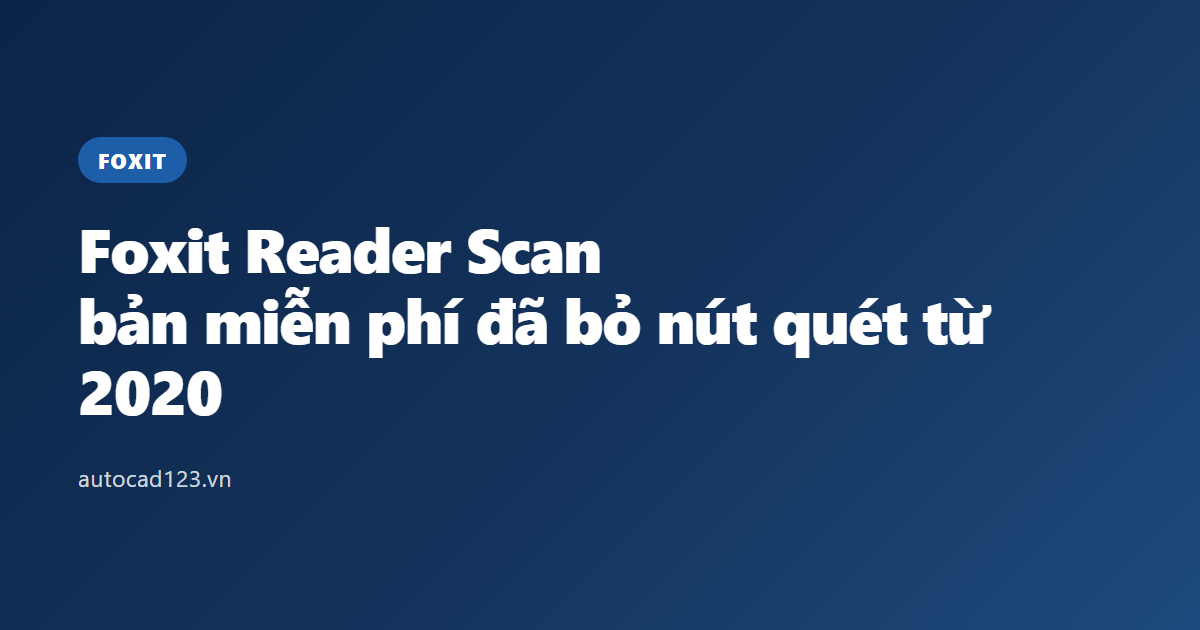 Foxit Reader Scan: bản miễn phí đã bỏ nút quét từ 2020