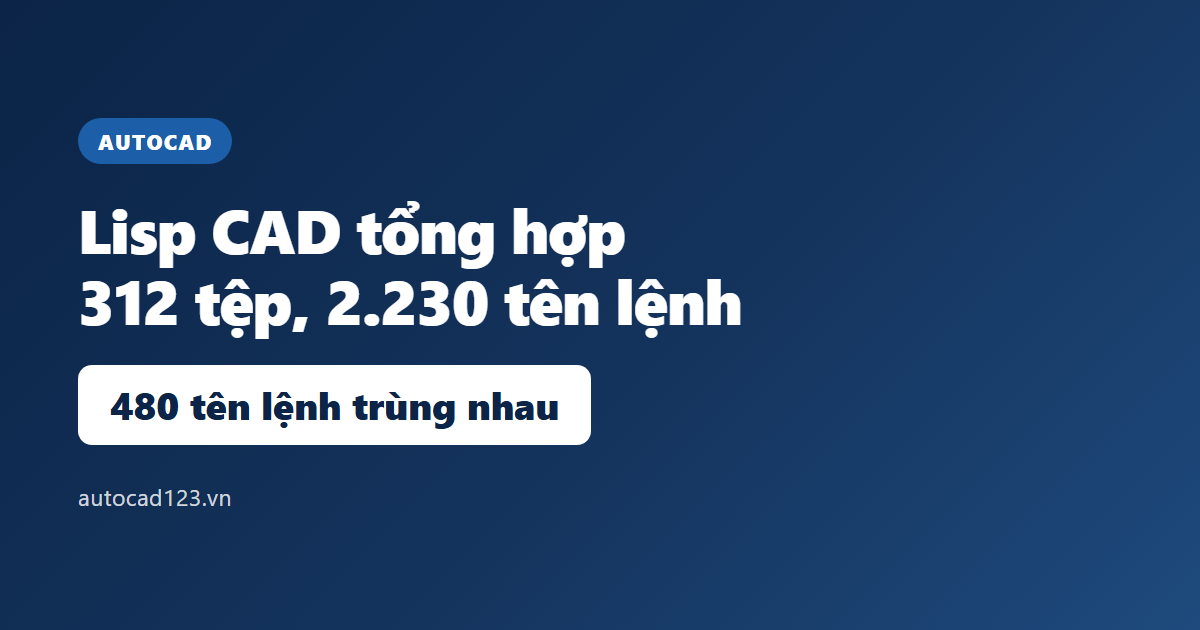 Lisp CAD tổng hợp: 312 tệp, tên lệnh và cách nạp đúng