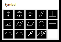 Bảng Symbol của lệnh Tolerance trên AutoCAD 2026 với mười bốn ký hiệu dung sai hình học