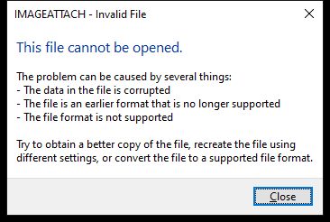 Hộp thoại IMAGEATTACH Invalid File khi gắn tệp webp vào AutoCAD 2026