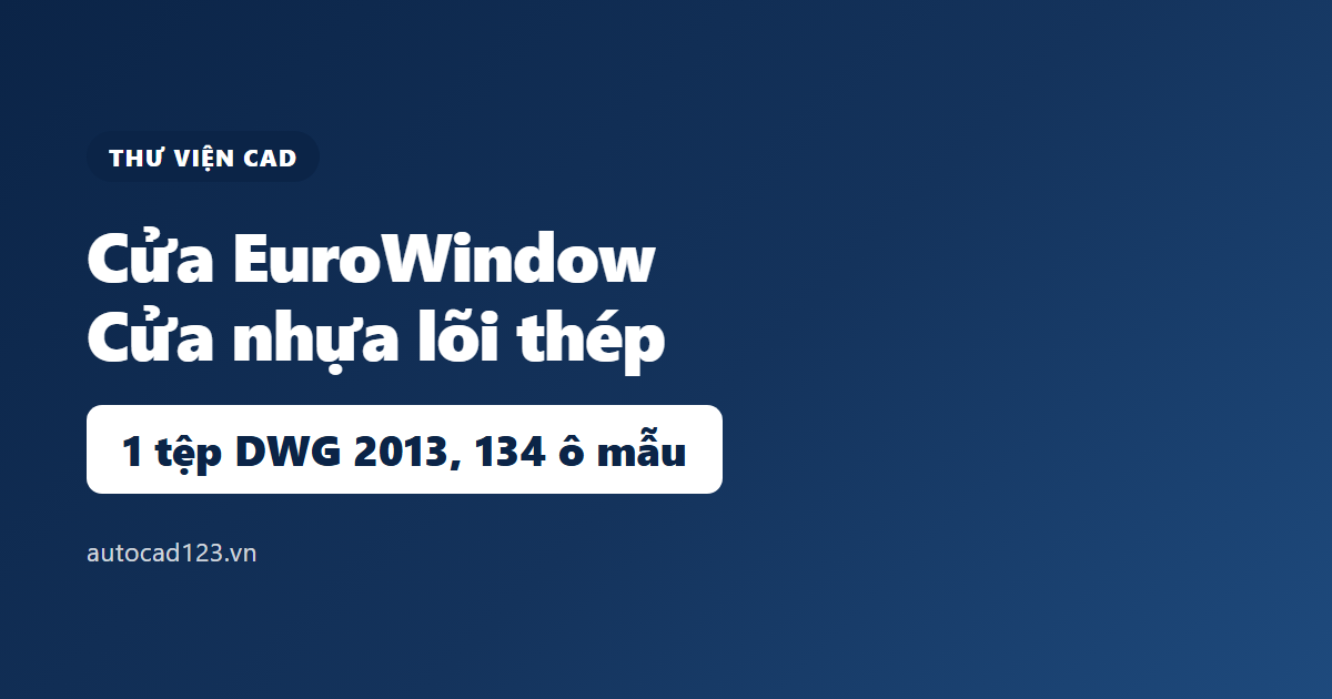 Thư viện cad cửa EuroWindow, cửa nhựa lõi thép: tải miễn phí