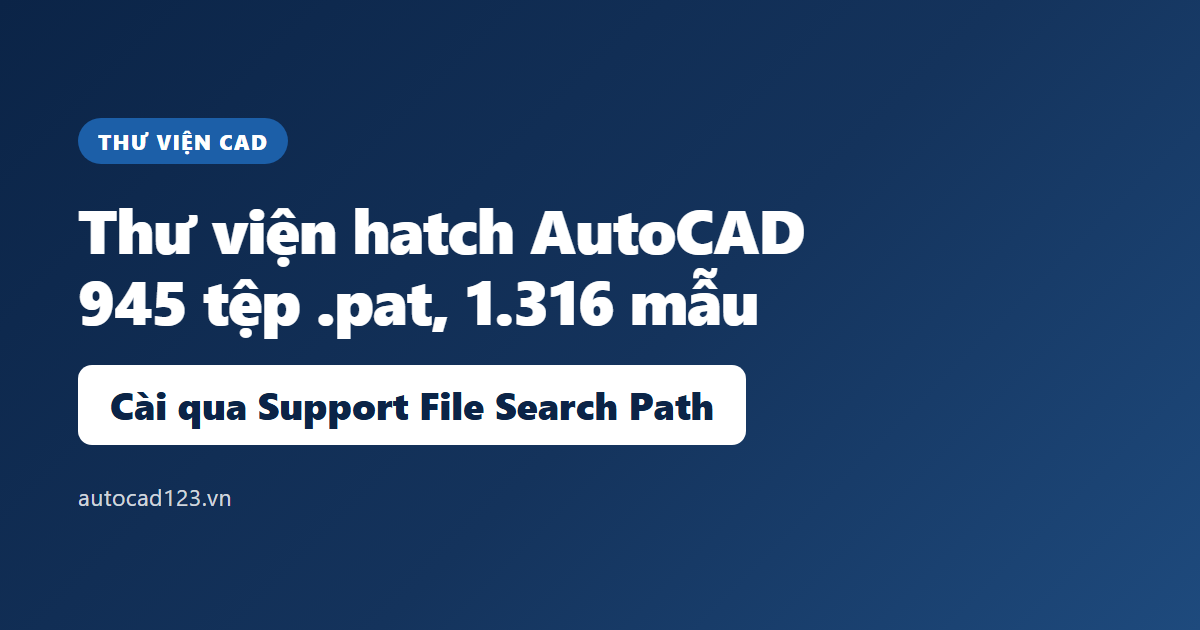 Thư viện hatch cho AutoCAD: 1.003 mẫu và cách cài đúng
