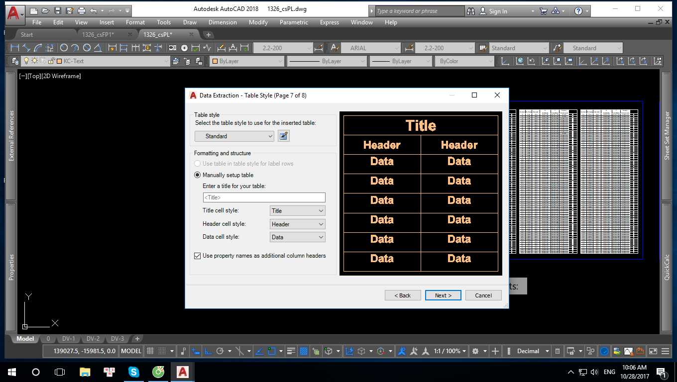 Data Extraction trong AutoCAD