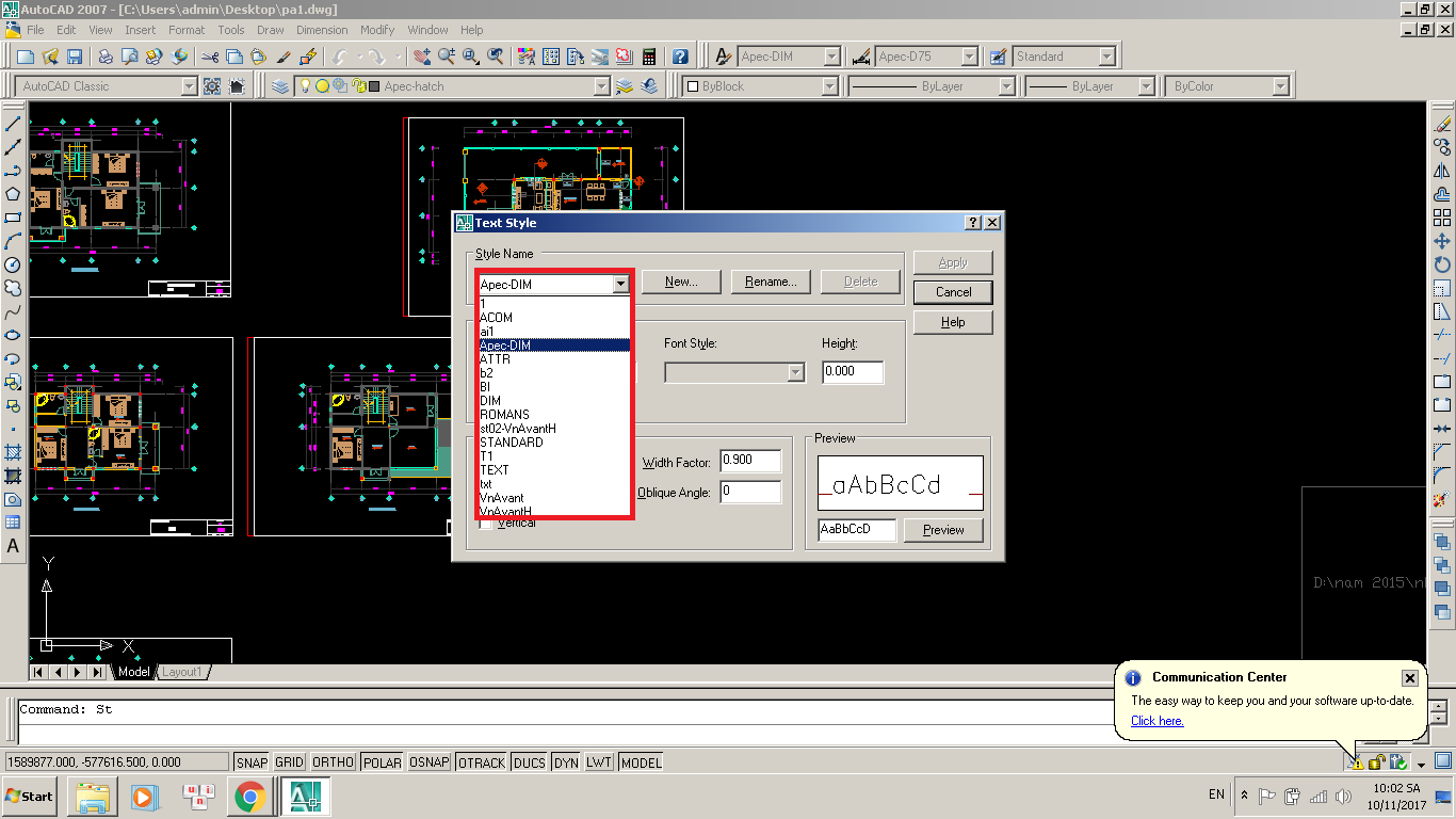 lệnh STYLE trong Autocad