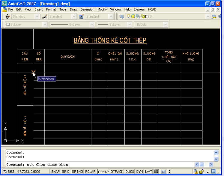 Phần mềm thống kê cốt thép HCAD trong AutoCAD