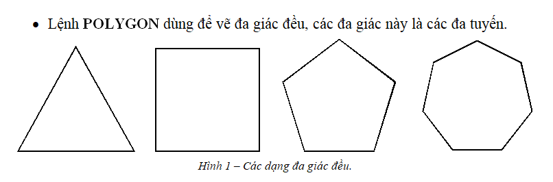Vẽ đa giác trong CAD - lệnh POLYGON