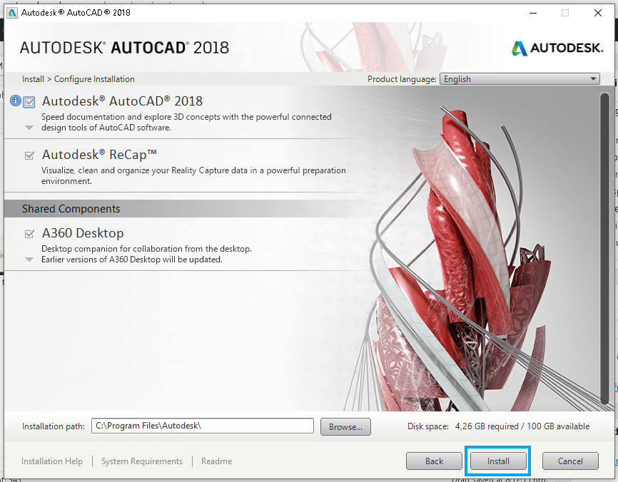 Cài đặt AutoCAD 2018 64bit full crack