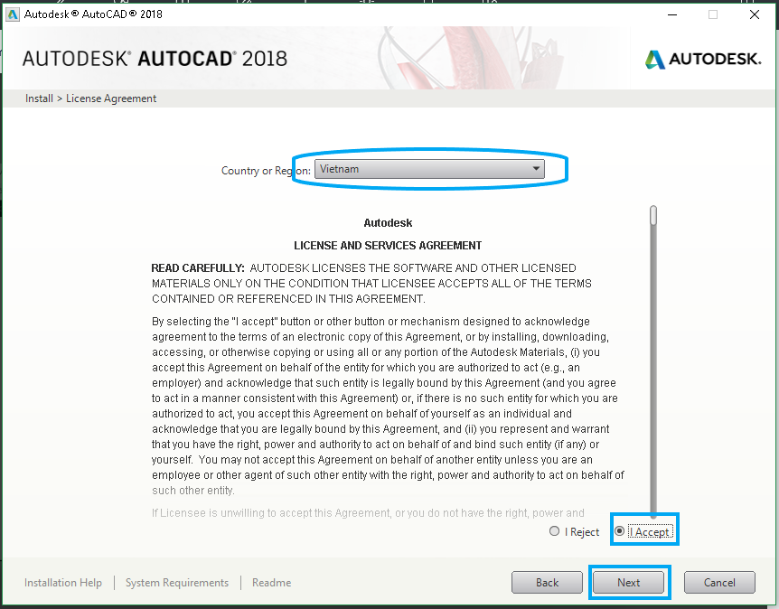 Cài đặt AutoCAD 2018 full crack