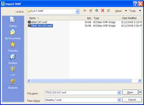 Lệnh WMFin trong AutoCAD - Chèn WMF file vào các ứng dụng