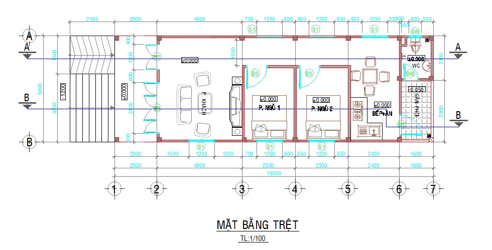 Bản vẽ AutoCAD nhà cấp 4