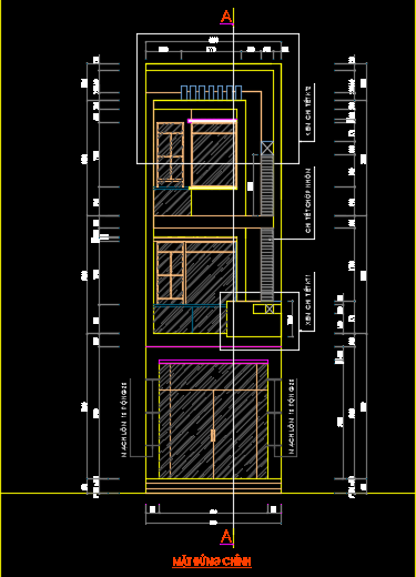 Mẫu Nhà phố 3 tầng 4x20m - Download Hồ sơ bản vẽ