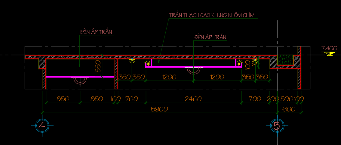 File cad trần thạch cao